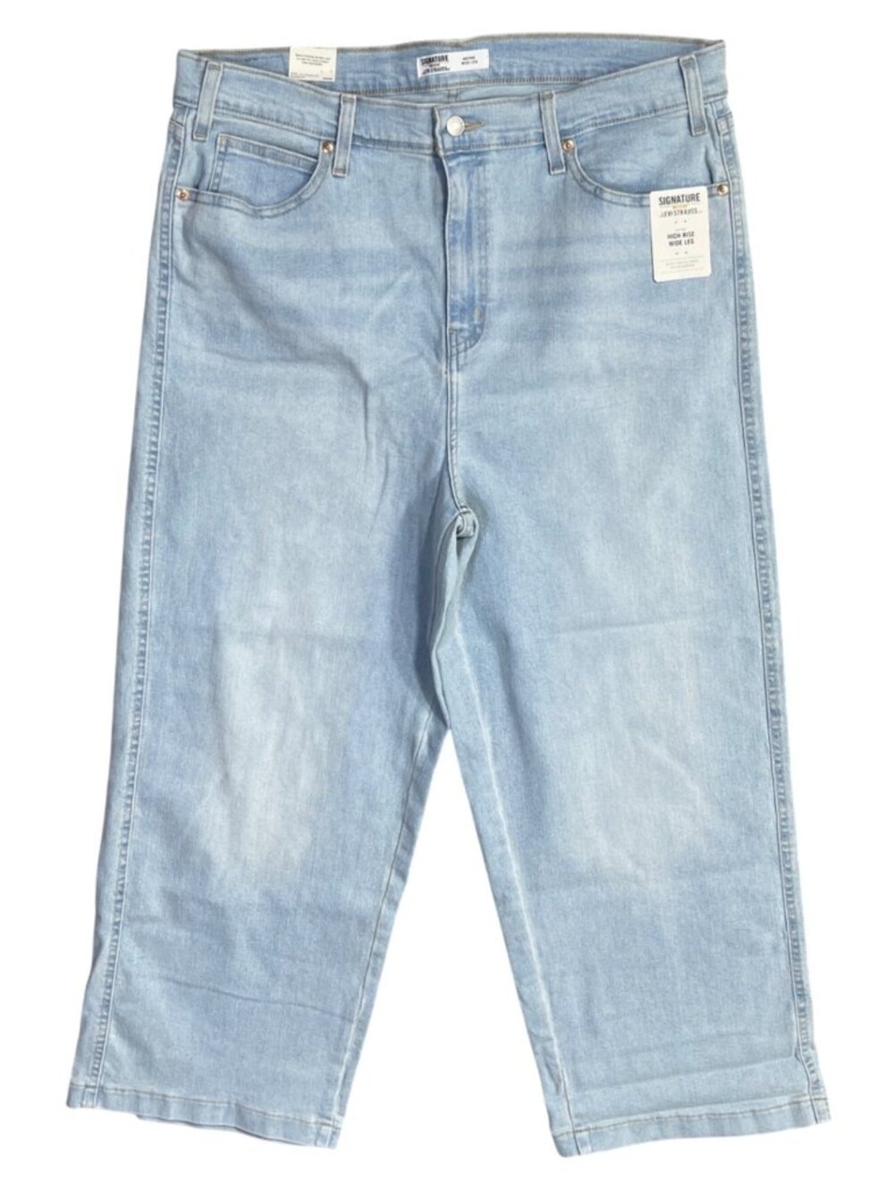 New Levi's Jeans Heritage Wide Leg Light Wash Size 20 Fading Stretch